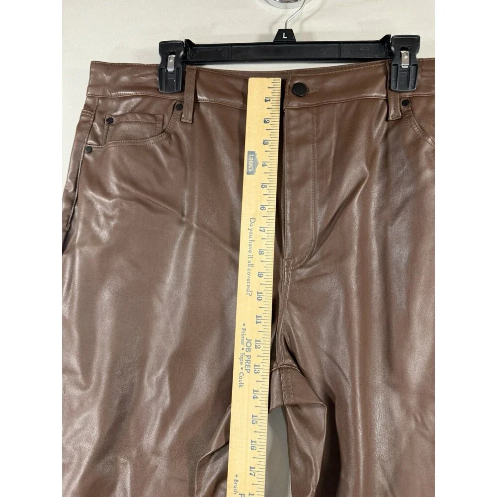 TINSELTOWN Women’s NWT Brown Faux Leather Pants High Rise Skinny Size 18W